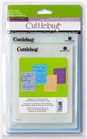 CUTTLEBUG COMPANION SET - WORD COLLAGE  by CUTTLEBUG - EMBOSSING FOLDERS SET of 4 - BABY THEME & INSPPIRING WORDS