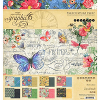 FLUTTER  by GRAPHIC 45 -8X8 PAPER PAD  -  RETIRED