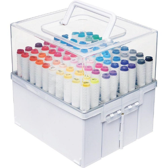 MARKER STORAGE - ACCORDIAN FOLDING BOX -Holds 80 Markers  by DEFLECTO - New !!