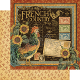 FRENCH COUNTRY " PROVENCE "  by GRAPHIC 45-   OPEN STOCK - 2 SHEETS of 12X12 PAPER