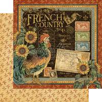 FRENCH COUNTRY COVER SHEET by GRAPHIC 45-   OPEN STOCK - 2 SHEETS of 12X12 PAPER