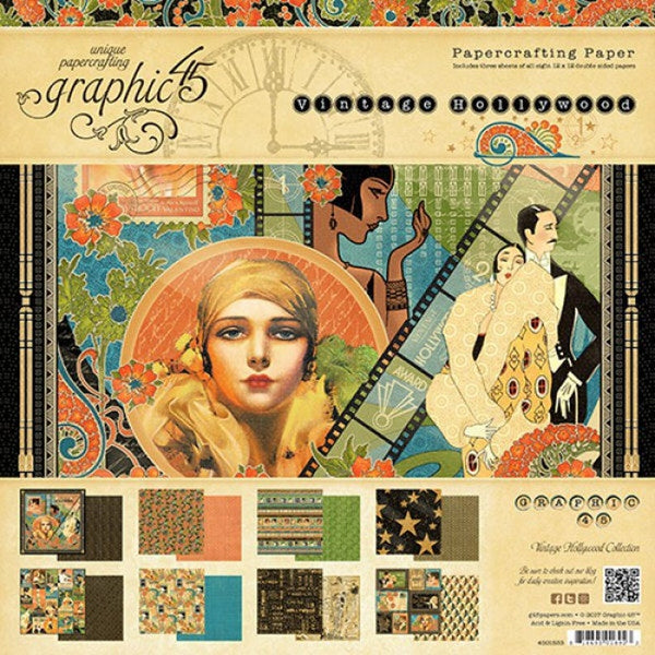 VINTAGE HOLLYWOOD by GRAPHIC 45 12x12 PAPER PAD ONLY