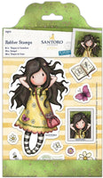 GORJUSS GIRL  - SPRING AT LAST - STAMP Set by SANtORO - Regular sized GORJuSS GIRLs Stamps !! rARE !!