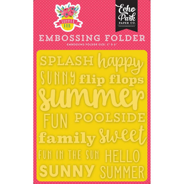 SUNNY SUMMER  - SUMMER Fun EMBOSSiNG FOLDeR -  Echo Park  - Summer Fun  Collection  5x6 Retired !