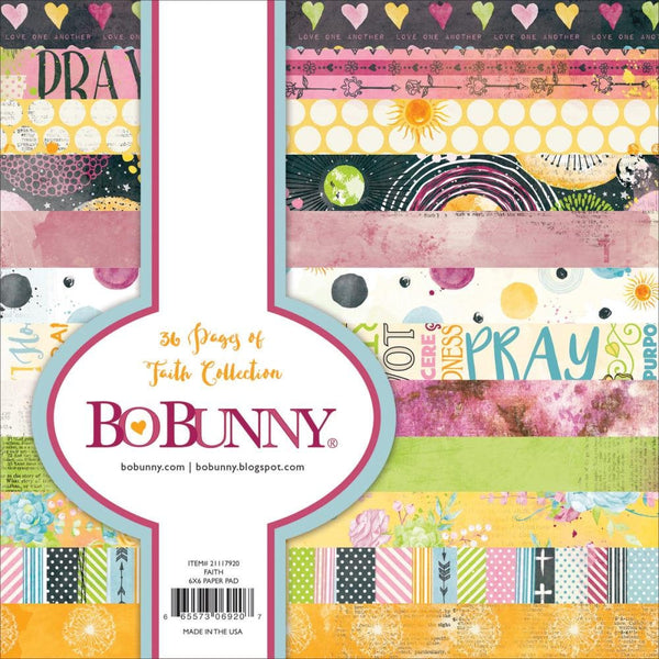 FAITH COLLECTION 6x6 by BoBUNNY  - CARDSToCK Pad - 36  SHEETs of Double-Sided Papers