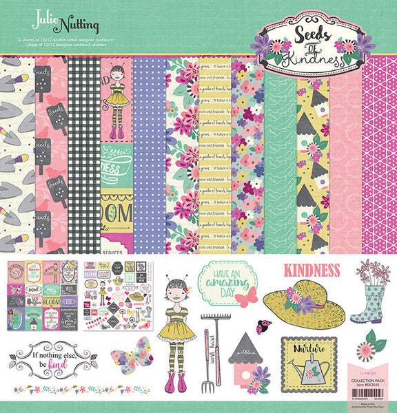 SEEDs of KINDNESS by JULiE NUTTING -  12 Double-Sided Cardstock and 1 Sheet of 12x12 STICKERs
