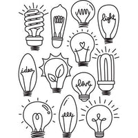 LIGHT BULBS  -   EMBOSsING FoLDeR - A2  - New !! Assorted Antique and New Style Lights -  Fun EMbossing !