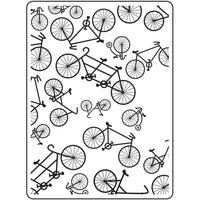 BICYCLES  - HAND DRAWN  -   EMBOSsING FoLDeR - A2  -  New !!  Multiple Bikes EMbossing Folder