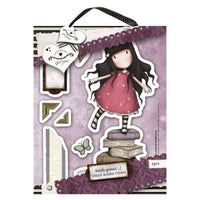 NEW HEIGHTs - GIANT Gorjuss - DOCRAFTs SANTORO Cling Stamp - Little Girl on Books New Larger Size !!