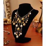 BLACK VELVET 15 Inch High DISPLAY Bust for Necklaces and Scarves - New !!  Supplies Limited !