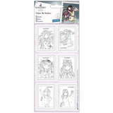 GORJUSS GIRLs " COLOUR Me " STICKERs   by SANTORO of LONDoN  - -2 Pk.  New !!! Color Your Own Stickers