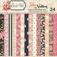 BELLE VIE  by PhotoPlay for Julie Nutting -  10 Pcs of 12x12 Cardstock, and 2 SHEETs of STICKERs !! Plus a 6x6 Paper Pad !!   Rare !