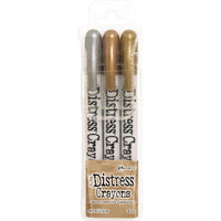 DISTRESS CRAYONs - METALLICs - Tim Holtz Distress Crayons !!  New !!  Gold - Silver & Bronze !!