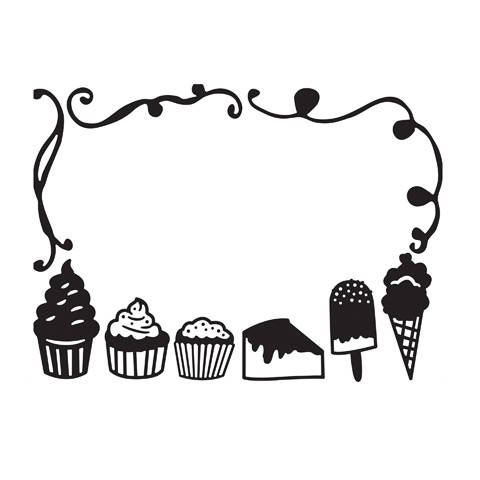 DESSERTS  EMBOSSiNG FoLDER -  CUPCAKEs and IceCream   A2 SiZE for , CARDs, PARTY INVITATIONs, BIRTHDAY FuN !!
