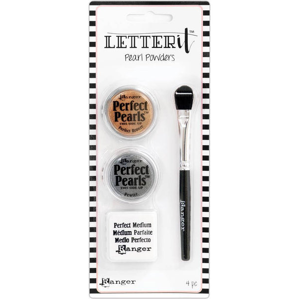 LETTER IT !! PEARLs - Set #1 - Bronze and Pewter  -