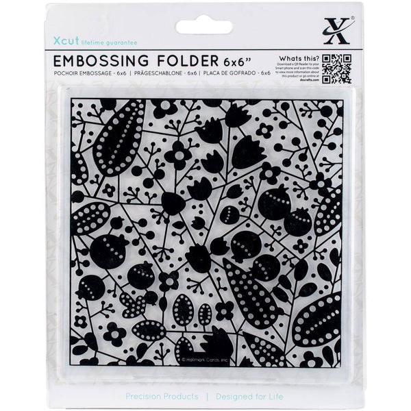 BERRIES 6"x6" EMBOSSING FOLDER by XCUTs  - The Best  6"x6" Square Design Folders on the Market ! Rare !