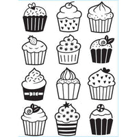 CUPCAKES  EMBOSSiNG FoLDER -  New !!  by Darice  A2 SiZE - * PARTY CUPCAKEs,  ICE Cream, CAKEs, etc>