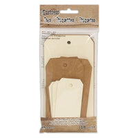 TIM HOLTZ TAGs ASSORTMENT -  Collage and Distress with Tim Holtz ! Pack of 18   New and In Stock Now !!