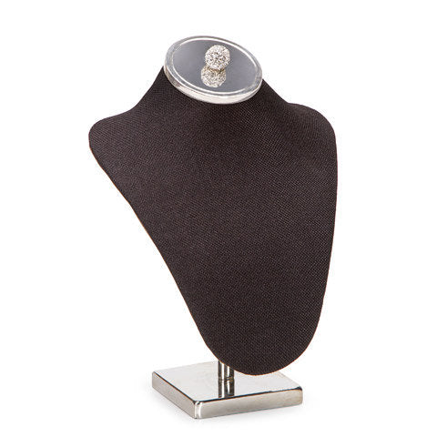 NECKLACE DISPLAY BUST- PROFeSSIONAL MeTAL and BLaCK FaBRIC - 9 Inches High -New and NoW In Stock !