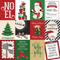 HERE COMEs SANTA !! 2018  CHRISTMAS Collection & EPHEMeRA Package -  12x12 Cardstock + 1 Sheet of Stickers