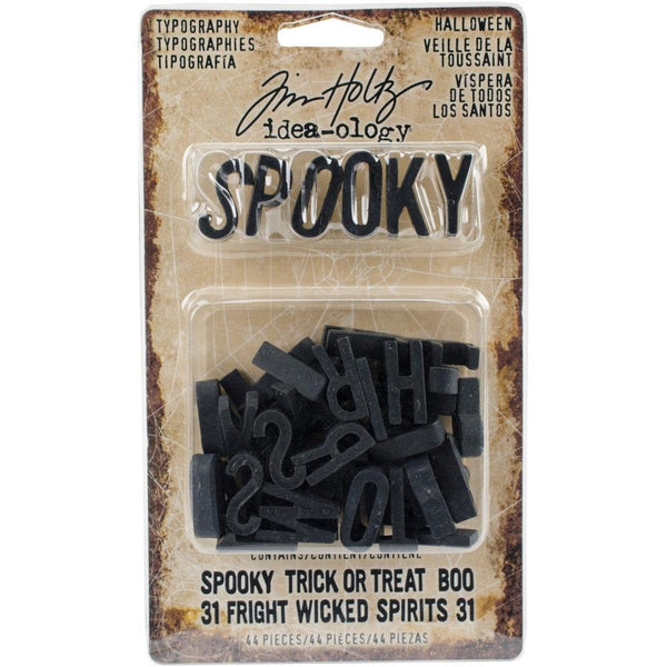 Tim Holtz TYPOGRAPHY LETTERS for  HALLOWEEN  by Tim Holtz - Papercraft Embellishments -   New and In Stock Now !!
