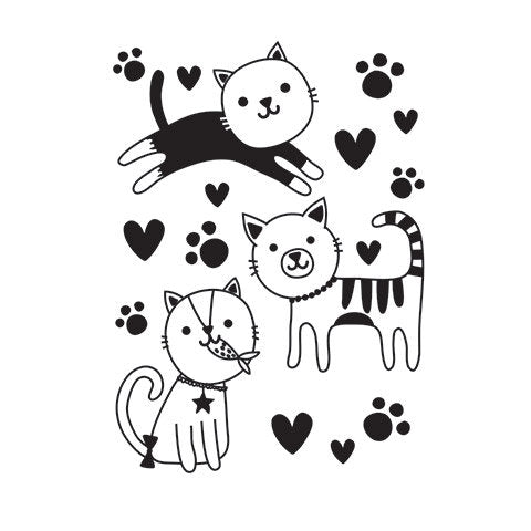 CUTE KITTIES - CATS -  Embossing Folder - A2  - Makes Cute Cards !   Darice 2019 -NeW and Hard to Find