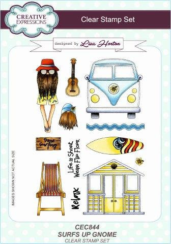 SURF's UP !!  GNOMEs STAMPs Set  by Lisa Horton  for Creative Expressions - Retired & Rare !
