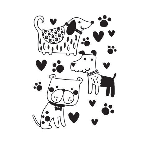 DOGS and PUPPIES CUTE  -  Embossing Folder - A2  - Makes Cute Cards !   Darice 2019 -NeW and Hard to Find