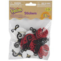 LADYBUGS and BEES - Felties  Set of 18 Stickers -  So Cute ! Use for Cards, Scrapbooking and , Crafts !