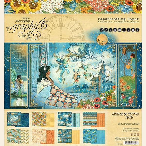 DREAMLAND by GRAPHiC 45  - 12x12 Paper Pad with Sticker Sheet !!  In Stock Now !