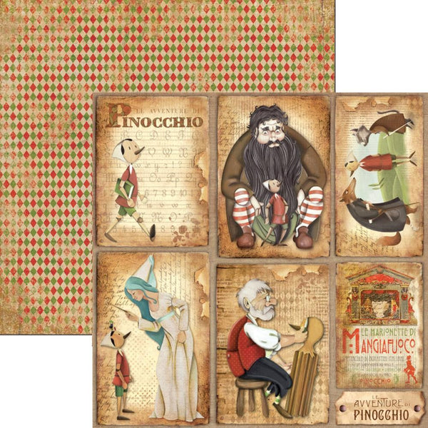 PINOCCHIO's POSTCARDs 12x12 Sheets - by Ciao Bella -  2 Pieces of Double-Sided Cardstock-  Retired !