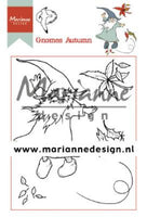 HETTYs AUTUMN  GNOMES by MARIANNE DESiGNs  5 Pcs. HT1647 - CLear Stamp - - Rare !!  Imported from Netherlands