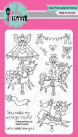 SWEET CAROUSEL by PINK and MAiN - STAMPs  and DIEs Set - Clear Stamps - Hard to Find !!