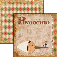 PINOCCHIO PATTERNs &  BACKGROUNDs  by CIAO BELLA  12x12 Sheets - 8 Sheets Double-Sided Cardstock Set - New !!