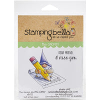 GNOME Stamp Only - WRITING LETTERs - GNOME with PENCiL - Stamp - EB811