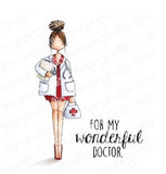 CURVY GIRL DOCTOR -Set by STAMPiNG BeLLA -  All New !!  2 stamps in set