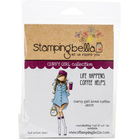 CURVY GIRL LOVEs COFFEE   -Set by STAMPiNG BeLLA -  All New !!  2 stamps in set - Coffee Lovers  EB853