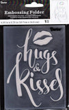 HUGS & KISSES  - 4x6" A2 Embossing Folder by Darice   VALENTINEs Cards - Big Kiss - Love Theme