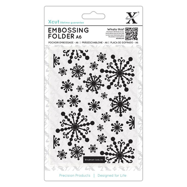 BEAUTIFUL SNOWFLAKES by XCUTs - Imported !!   A6  SiZE -  CHRISTMAS Embossing FOlder