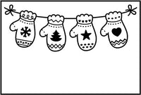 HANGING MITTENS EMBOSSiNG FoLDER - by Darice  A2 SiZE for WINTER FuN  CHRiSTMAS Cards ! ! 1219-225