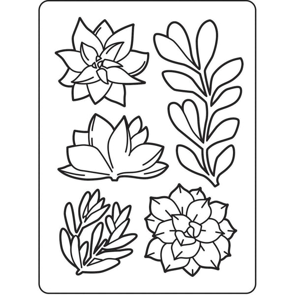 SUCCULENTS  - VARIETY of PLANTS  - EMBOSSiNG FoLDER -  New !!  by Darice  A2 SiZE
