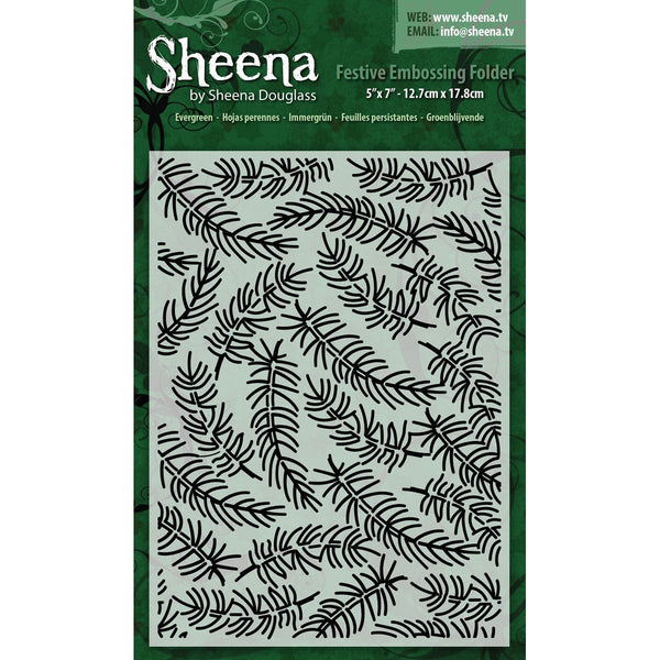 EVERGREENS  - from  "Sheena FESTIVE " collection - EMBOSSiNG fOLDER 5X7 - Rare and Retired !!