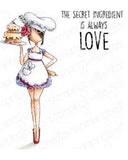 CURVY GIRL BAKER - Set  by STAMPiNG BeLLA -  All New !! 2 STAMPs  EB856 - Cook Chef Baker -  New !!