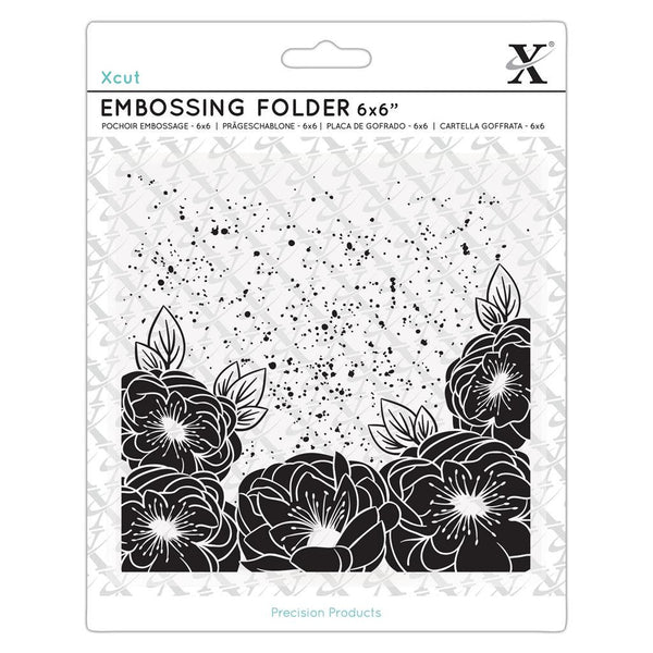 FULL BLOOM ROSES - 6"x6" Embossing Folder by XCUTs  - Works in most Manual Embossing Machines like Cuttlebug  - New !