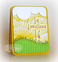 WALKING on SUNSHINE - SUNRAYs - TAYLoRED EXPRESSIONs -  4 1/2" x 5 3/4" Embosssing Folder -BackGround for cards etc - Retired and Rare !