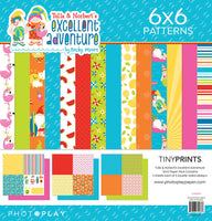 TULLA & NORBERTs EXCELLENT ADVENTURE !  Cute Gnomes ! -6 Sheet Tiny Print QUADs - 12x12 Cardstock set - New !!