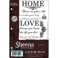 SHEENA DOUGLASS - LOVE & Home STAMPs Set 11  stamps - " A Little Bit Sketchy " Collection