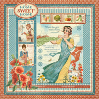 HOME SWEET HOME by Graphic 45 - dce Edition  PAPeR Pad -12 x 12  with Stickers & Chipboard #1  - New !!
