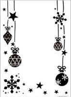 HANGING CHRISTMAS ORNAMENTS -Ornament, Snowflake, Star - A2 EMBOSSiNG FoLDER -  Rare !!