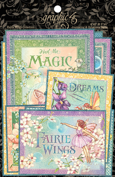 FAIRIE WINGS EPHEMERA CARDS  Pack from GRAPHiC 45  -   Ephemera only -Last One !!